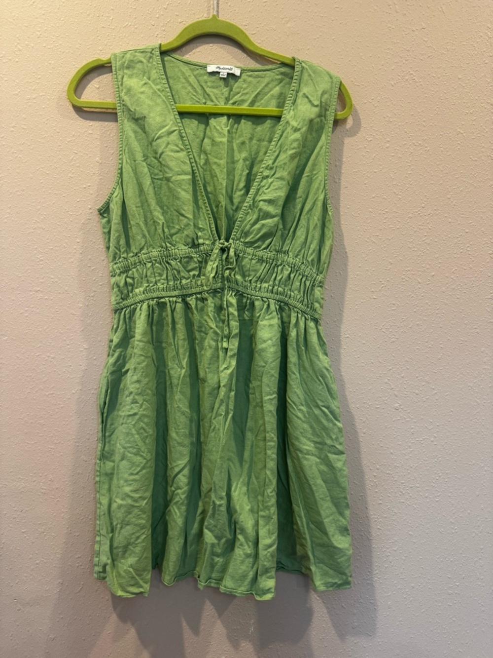 Madewell Light Green Sleeveless Mini Dress